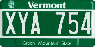 VT license plate XYA754