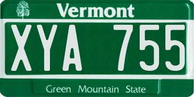 VT license plate XYA755