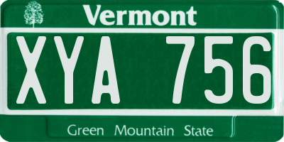 VT license plate XYA756