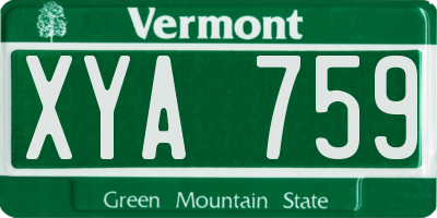 VT license plate XYA759