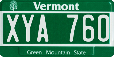VT license plate XYA760