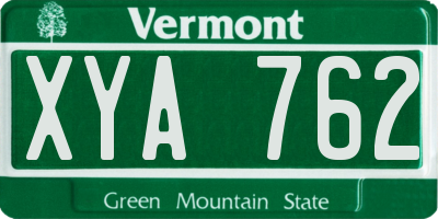 VT license plate XYA762