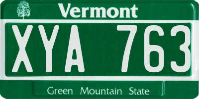 VT license plate XYA763