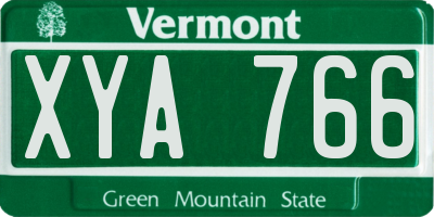 VT license plate XYA766