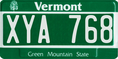 VT license plate XYA768