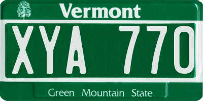VT license plate XYA770