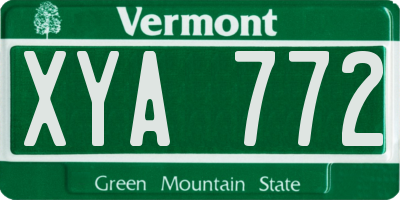 VT license plate XYA772