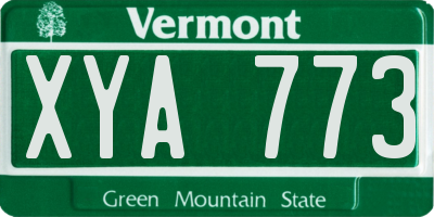 VT license plate XYA773