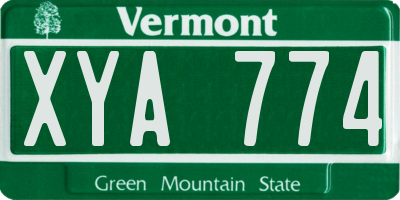 VT license plate XYA774