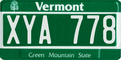 VT license plate XYA778