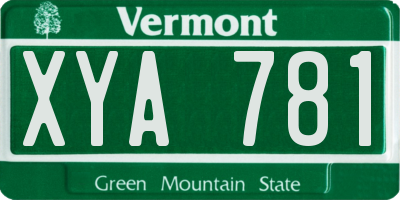 VT license plate XYA781