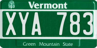 VT license plate XYA783