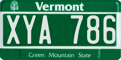 VT license plate XYA786
