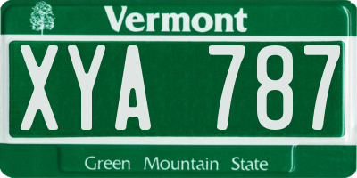 VT license plate XYA787