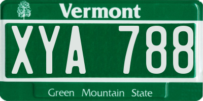 VT license plate XYA788