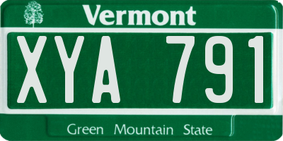 VT license plate XYA791