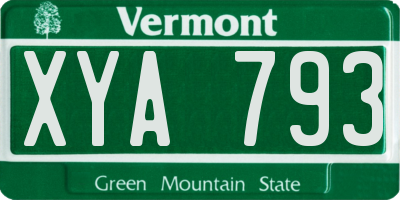 VT license plate XYA793