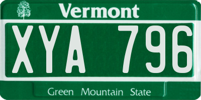 VT license plate XYA796