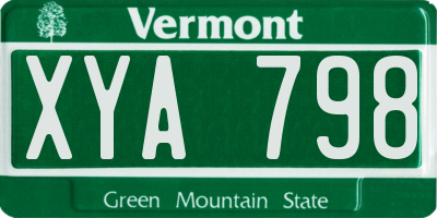VT license plate XYA798