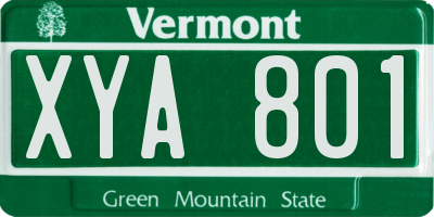 VT license plate XYA801