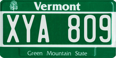 VT license plate XYA809