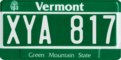 VT license plate XYA817