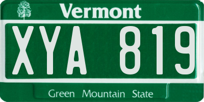 VT license plate XYA819