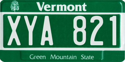 VT license plate XYA821