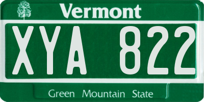 VT license plate XYA822