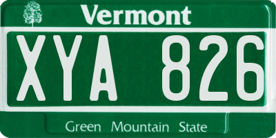 VT license plate XYA826
