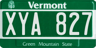 VT license plate XYA827