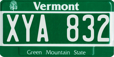 VT license plate XYA832