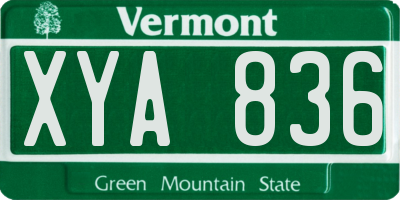 VT license plate XYA836