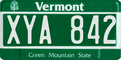 VT license plate XYA842