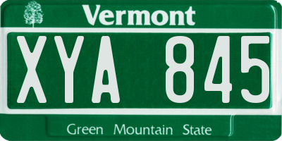 VT license plate XYA845
