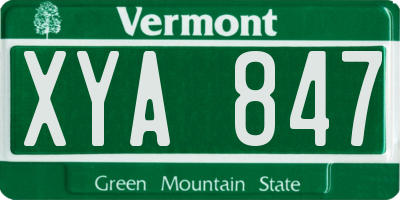 VT license plate XYA847
