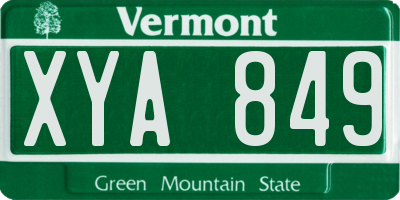 VT license plate XYA849