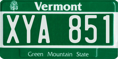 VT license plate XYA851