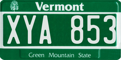 VT license plate XYA853