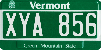 VT license plate XYA856