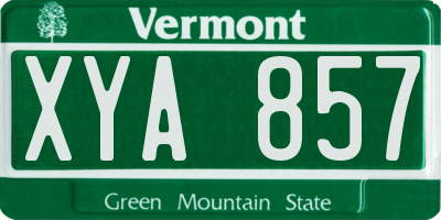 VT license plate XYA857