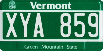 VT license plate XYA859