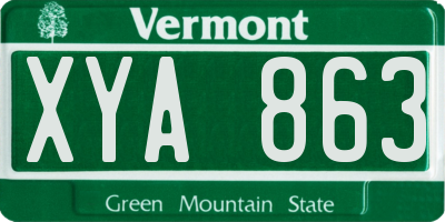 VT license plate XYA863