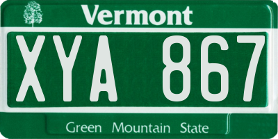 VT license plate XYA867