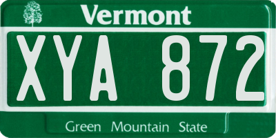 VT license plate XYA872