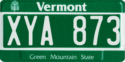 VT license plate XYA873