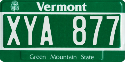 VT license plate XYA877