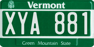 VT license plate XYA881