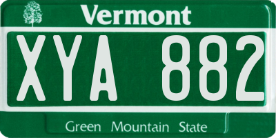 VT license plate XYA882