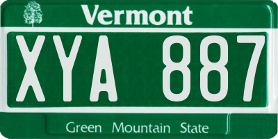 VT license plate XYA887